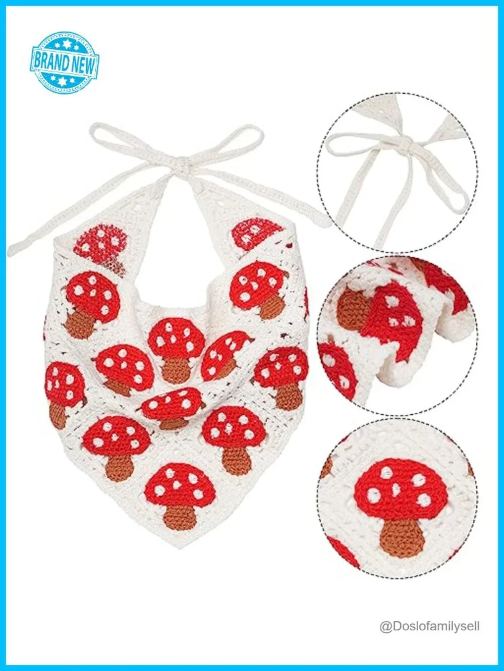 Crochet Bandana Headband Hair Scarf Knitted Wrap Headwrap Tie Back